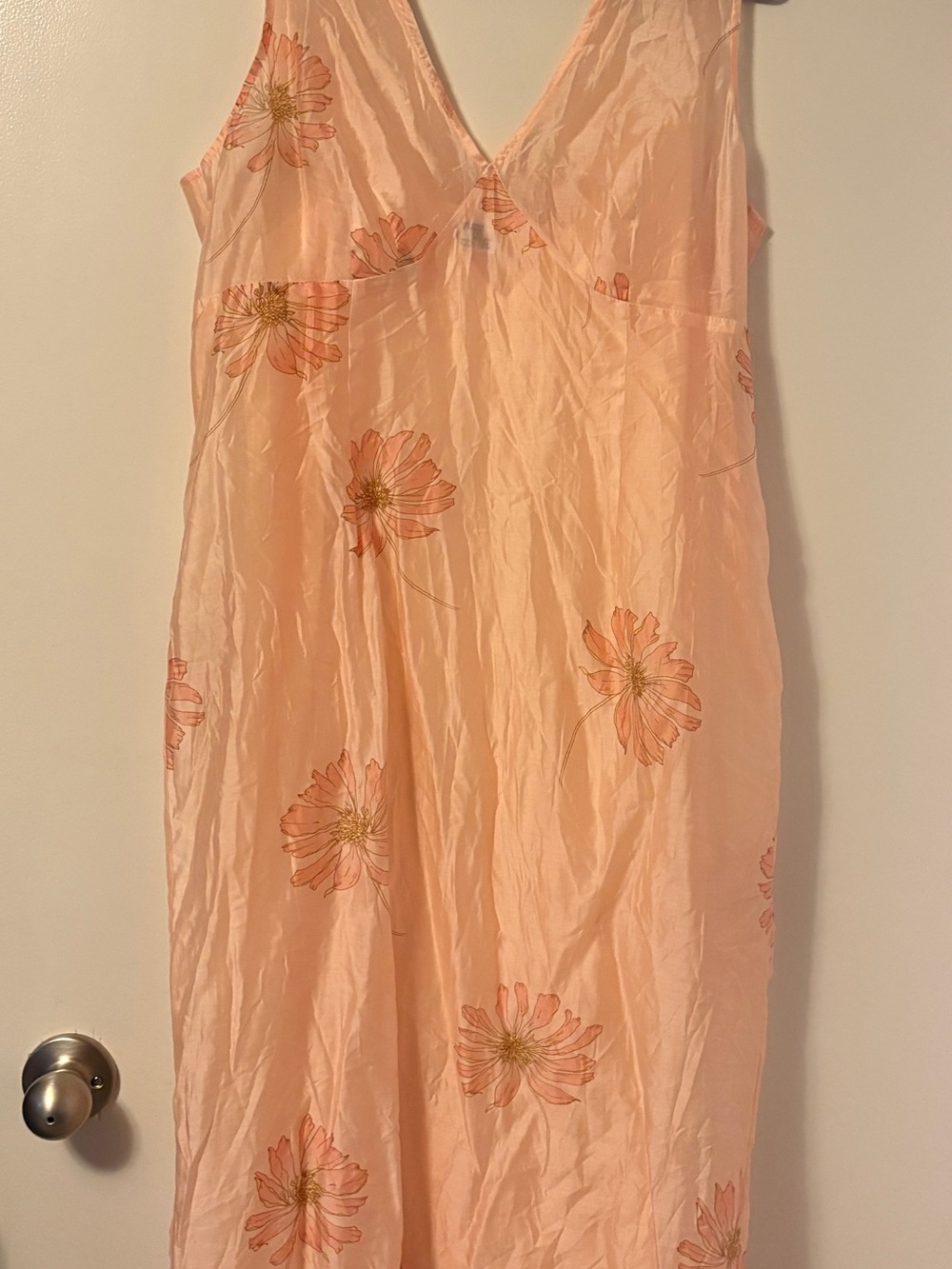 Peach Floral Slip Dress - Women's Intimates